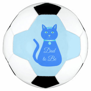 かわいいブルー男の赤ちゃん猫カスタムパパへ サッカーボール