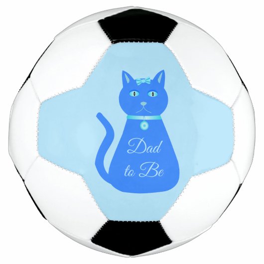 かわいいブルー男の赤ちゃん猫カスタムパパへ サッカーボール (正面)