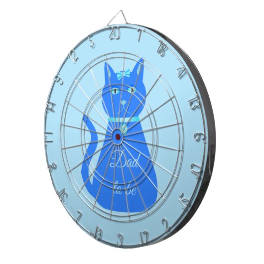 かわいいブルー男の赤ちゃん猫カスタムパパへ ダーツボード (正面右)
