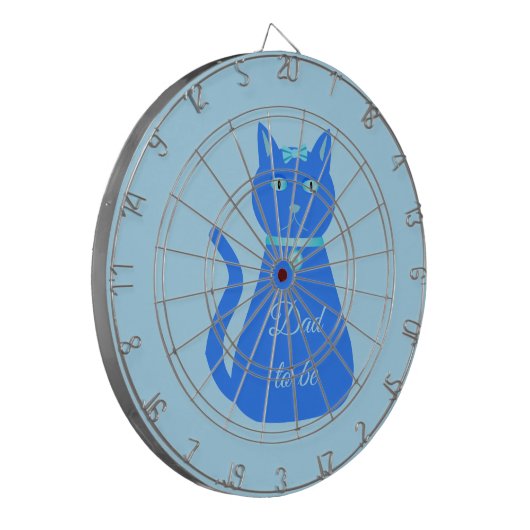 かわいいブルー男の赤ちゃん猫カスタムパパへ ダーツボード (正面左)