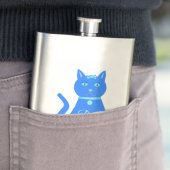 かわいいブルー男の赤ちゃん猫カスタムパパへ フラスク (インサイチュ)