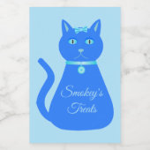 かわいいブルー男の赤ちゃん猫カスタムペットトリートジャー フードラベル (シングルラベル)