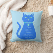 かわいいブルー男の赤ちゃん猫カスタム誕生のお知らせ クッション (ブランケット)