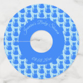 かわいいブルー男の赤ちゃん猫カスタム赤ちゃんシャワー ワイングラスタグ (正面)