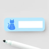 かわいいブルー男の赤ちゃん猫カスタム赤ちゃんシャワー 名札 (インサイチュ)