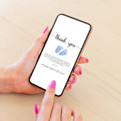 かわいいブルー足男の赤ちゃんシャワーサンキューカード 招待状