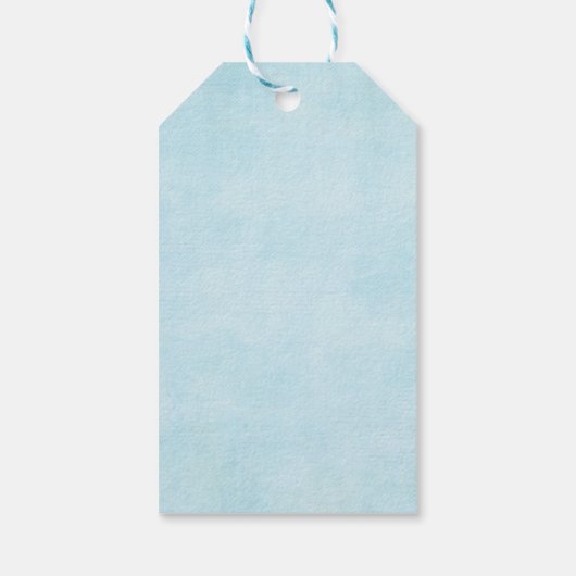 かわいいブルー金ゴールドカーフローラアドベンチャーベビーシャワー ギフトタグ (裏面)