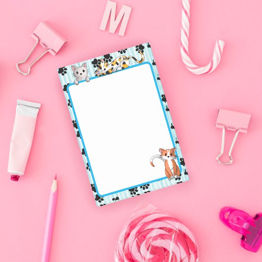 かわいいブルー、かわいい子猫たち4" x 6" ポストイット