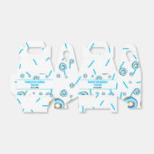 かわいいブルー&ホワイトウォーターカラードーナツボーイ誕生日 フェイバーボックス (折り畳みなし)