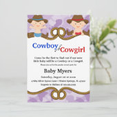 かわいいブルー&レッド カントリー 性別発表 招待状 (スタンド正面)