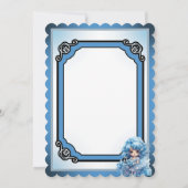 かわいいブルー 親愛なるサンタ クリスマス サンキューカード (裏面)