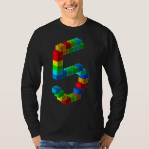 かわいいブロック建物5誕生日ギフト5歳 Tシャツ