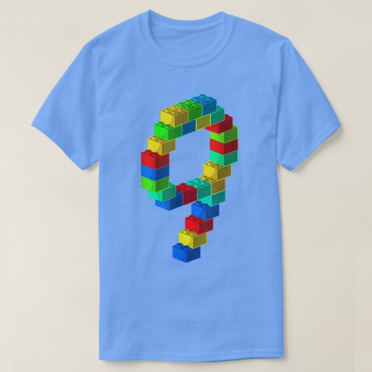 かわいいブロック建物9th誕生日ギフト9歳 tシャツ (デザイン正面)