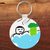 かわいいブロッコリーin熱い春 キーホルダー (正面)