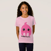 かわいいブロブ ピンクブラックアニスタ Tシャツ (正面フル)
