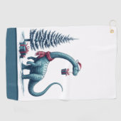 かわいいブロントサウルスクリスマスゴルフタオル ゴルフタオル (横)