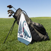 かわいいブロントサウルスクリスマスゴルフタオル ゴルフタオル (グリーン)