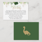 かわいいブロントサウルス恐竜が本のインサートを持ってくる エンクロージャーカード (正面/裏面)