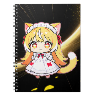 かわいいブロンドちびキャラ 猫娘 - ミディドレス ノートブック