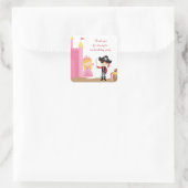 かわいいブロンドプリンセスとPIrateスタンプ スクエアシール (バッグ)