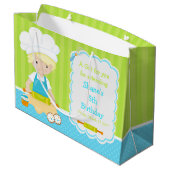 かわいいブロンドヘアボーイベーキングありがとう ラージペーパーバッグ (裏面アングル)