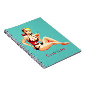 かわいいブロンドマルティーニビキニガールサンダー_コブ ノートブック (右側)