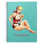 かわいいブロンドマルティーニビキニガールサンダー_コブ ノートブック (正面)