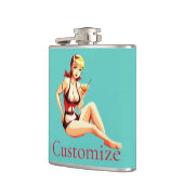 かわいいブロンドマルティーニビキニガールサンダー_コブ フラスク (左)
