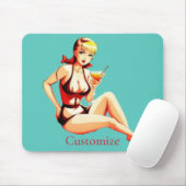 かわいいブロンドマルティーニビキニガールサンダー_コブ マウスパッド (マウス)
