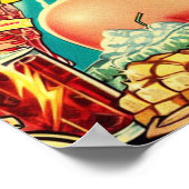 かわいいブロンドヴィンテージガール ポスター (角)