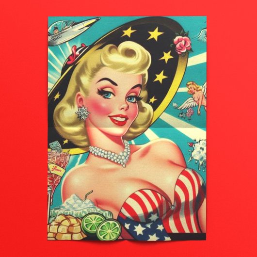 かわいいブロンドヴィンテージガール 薄葉紙