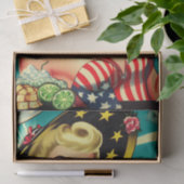 かわいいブロンドヴィンテージガール 薄葉紙 (ギフト)