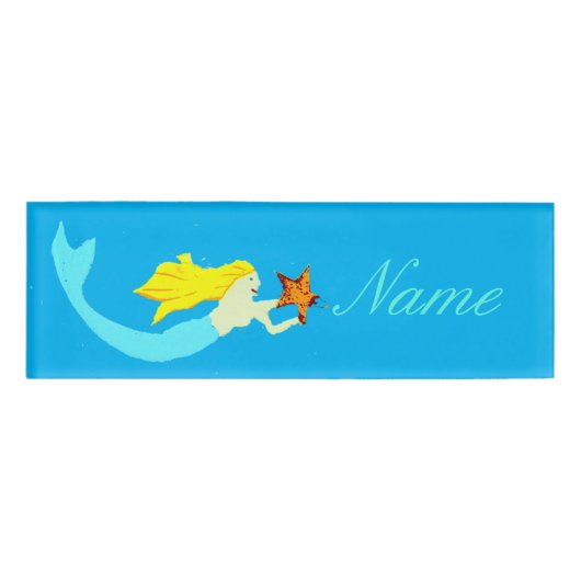 かわいいブロンド人魚と星サンダー_コーブ 名札 (正面)