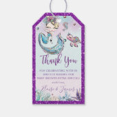 かわいいブロンド人魚の赤ちゃんシャワーありがとう ギフトタグ (正面)