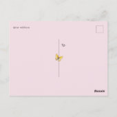 かわいいブロンド妖精イースターバニーウサギ蝶 ポストカード (裏面)