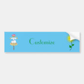 かわいいブロンド弁髪かかし バンパーステッカー (正面)