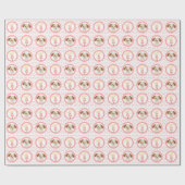 かわいいブロンド誕生日ガールアンドパピー ラッピングペーパー (フラット)