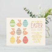 かわいいブンニーとイースターエッグイースターパーティー 招待状 (スタンド正面)