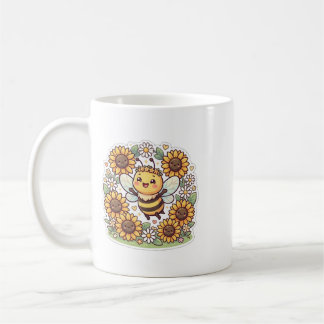 かわいいブンブン蜂ひまわりマグカップ コーヒーマグカップ