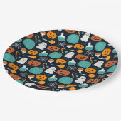 かわいいブーカボンプキンキャンディーコーンハロウィーンパターン ペーパープレート (アングル)