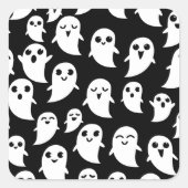 かわいいブースポックハロウィンアニメ幽霊 スクエアシール (正面)