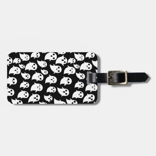 かわいいブースポックハロウィンアニメ幽霊 ラゲッジタグ (正面横)