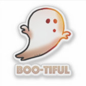 かわいいブーティハロウィーン幽霊アート シール (正面)