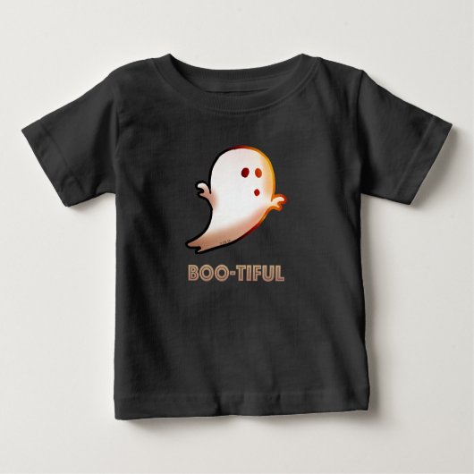 かわいいブーティハロウィーン幽霊アート ベビーTシャツ (正面)