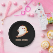 かわいいブーティハロウィーン幽霊アート ペーパープレート (パーティー)