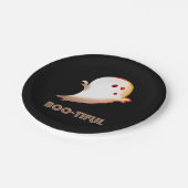 かわいいブーティハロウィーン幽霊アート ペーパープレート (アングル)