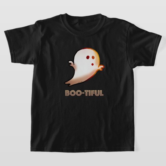 かわいいブーティハロウィーン幽霊アート Tシャツ (レイダウン)