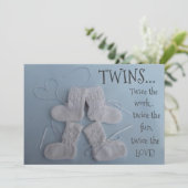 かわいいブーティー 双子 ベビーシャワー 性別問わず 招待状 (スタンド正面)