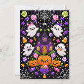 かわいいブーバッシュハロウィンパーティー 招待状 (裏面)