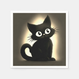 かわいいブーブラックキャットハロウィン スタンダードカクテルナプキン